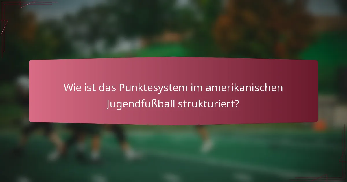 Wie ist das Punktesystem im amerikanischen Jugendfußball strukturiert?